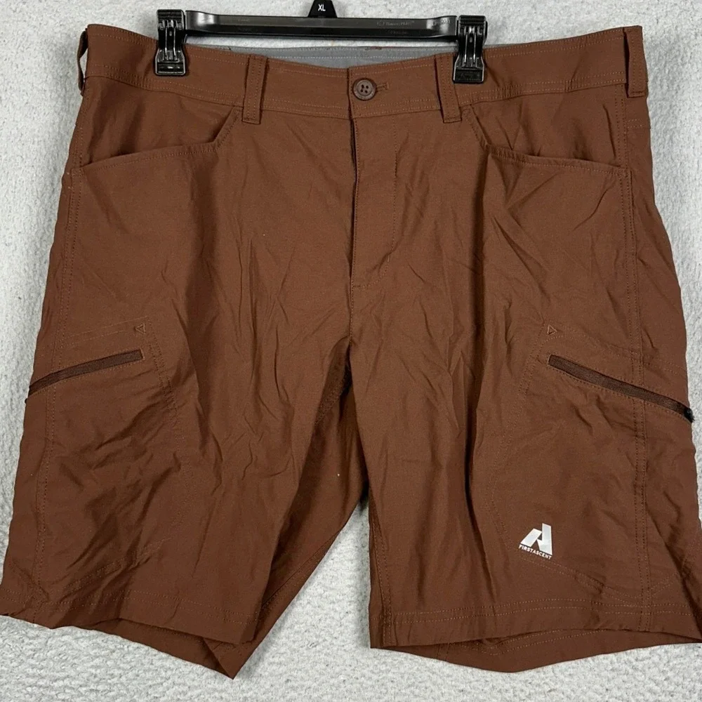 Eddie Bauer First Ascent Shorts Mens 40 Brown Hiking Cargo Trail Stretch Outdoor